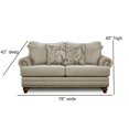 thumbnail image 4 of Southern Home Furnishings Carys Doe Traditional Polyester Loveseat in Beige, 4 of 7
