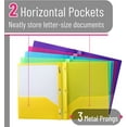 Mr. Pen Folders with Pockets and Prong, 5 Pack, Plastic, 2 Pocket