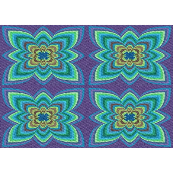 Ahgly Company Machine Washable Indoor Rectangle Transitional Deep Periwinkle Purple Area Rugs, 7' x 9'