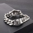 thumbnail image 6 of HOOUN Mens Bracelet Halloween Carnival Skull Shield Cuban Chain Stainless Steel 16mm, 6 of 9
