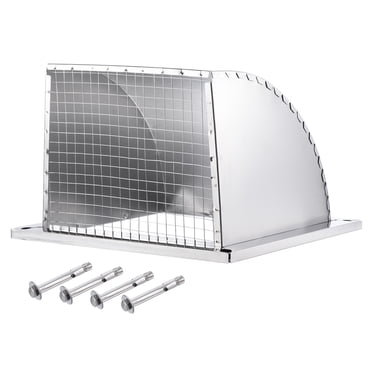 Unique Bargains 14x14' Wall Vent Cover Exterior Dryer Vent Grille Louvered 304 Stainless Steel Outdoor Duct Ventilation