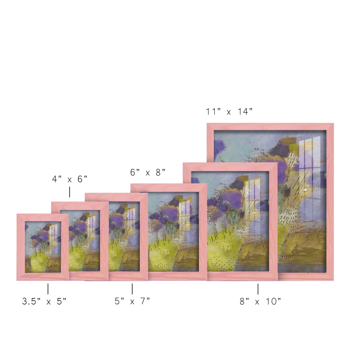 Blumen I -Framed Print w/glass-Sunset Pink
