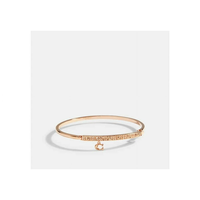 Coach Signature Pave Bar Hinged Bangle bracelet rose gold Coach Signature Pave Bar Hinged Bangle bracelet rose gold