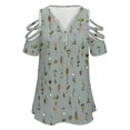 thumbnail image 3 of Mid Century Mod Pattern-Gray New Fashion Zip Off Shoulder Top Short-Sleeve Women Shirt Retro Mid Century Pattern Geometric, 3 of 5