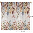 thumbnail image 7 of Fall Leaves Kitchen Curtains 27.5W X 39L Inches 2 Panels Autumn Eucalyptus Leaf Watercolor Botanical Small Short Cafe Tier Curtains Yellow Gold Plant Window Drapes Treatment Bathroom Decor, 7 of 7