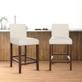 thumbnail image 2 of Orion Modern Solid Wood Beige Fabric Upholstered Comfy Counter Chair, 2 of 6