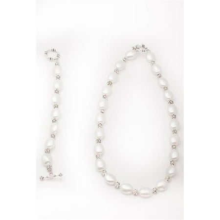 Volcanic Glass - White Oval Glass Pearl Set
