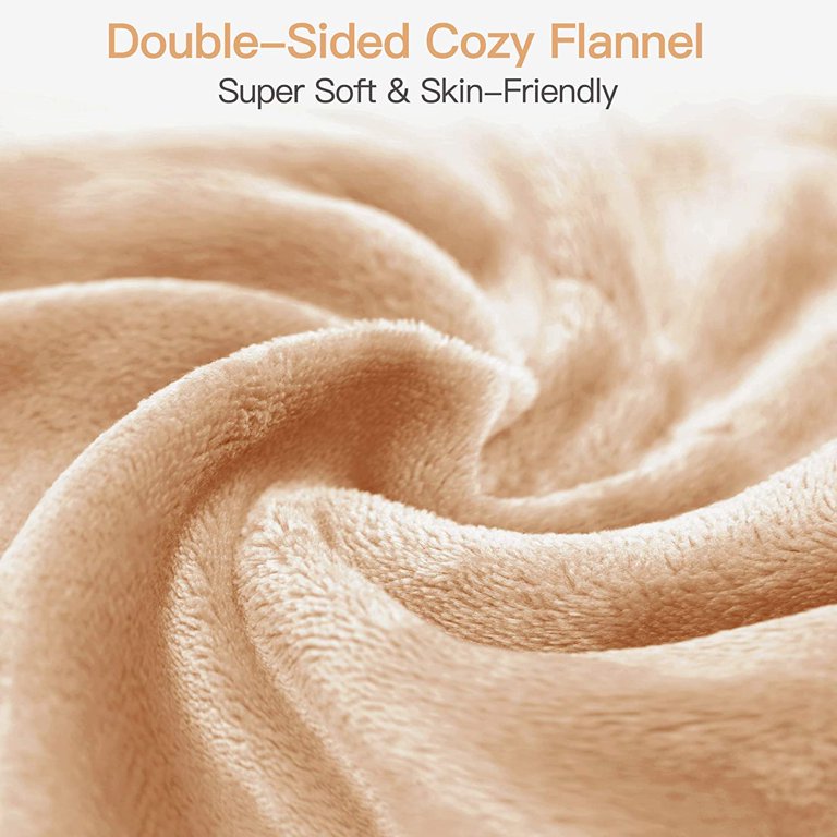 Sunvivi Heated Throw, Electric Blanket Throw 50 x 60 , Double-Layer  Flannel with 4 Heating Settings, 4 Hours Auto Off, 5 Years Warranty, ETL  Certified, Machine Washable, Beige - Walmart.com