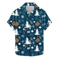 thumbnail image 1 of Camisas de Manga Larga para Hombres, Botón de Impresión Blusa de Cuello, Camisa de Poliéster de Moda Casual, 1 of 5