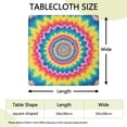 thumbnail image 2 of Colorful Tie Dye Spiral Mandala Pattern Square Fitted Tablecloth with Elastic Edge,Square Table Cover,Washable Elastic Table Cover for Home Kitchen Party Decor 34"x34", 2 of 6