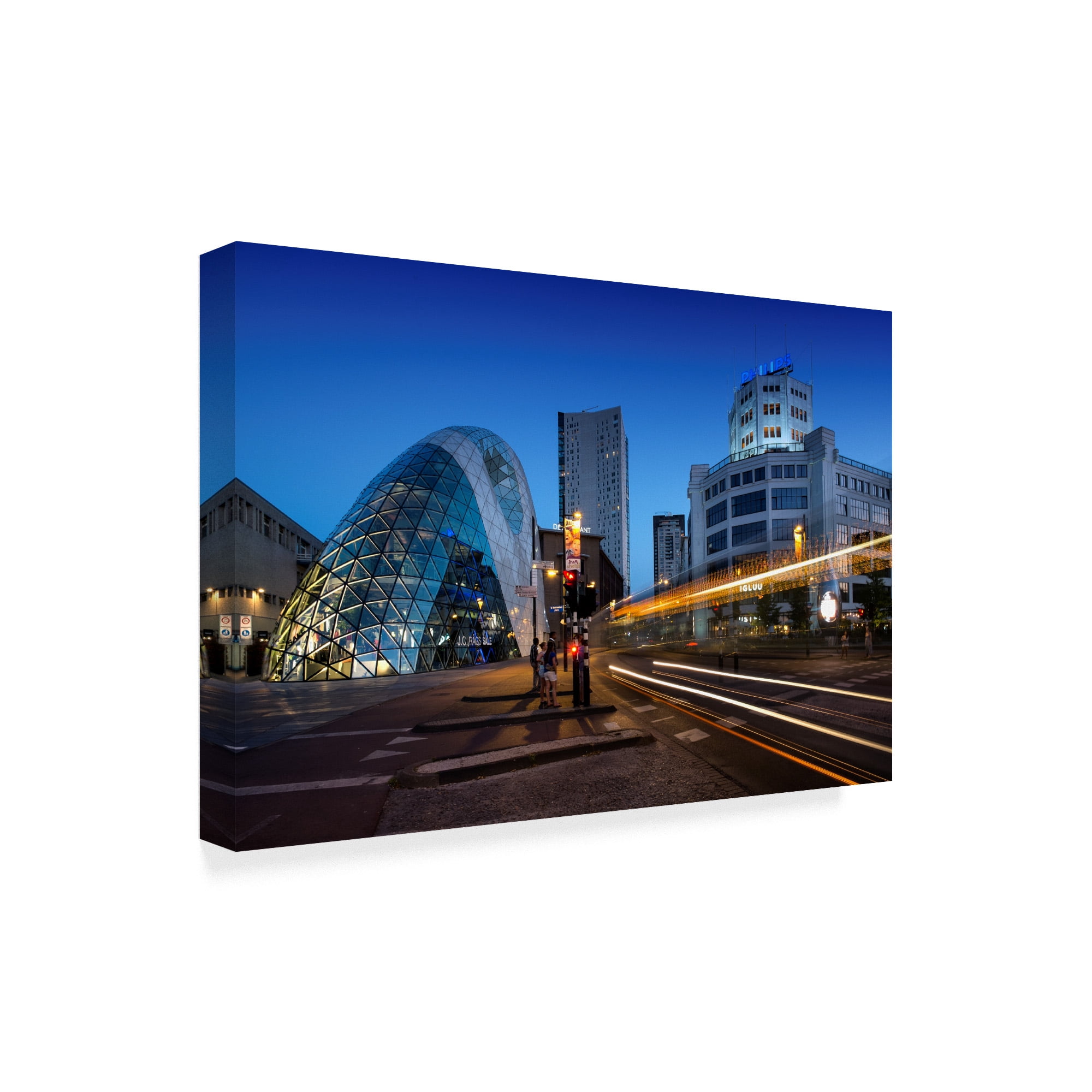 Trademark Fine Art 'Eindhoven Nighttime Cityscape' Canvas Art by István Nagy