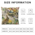 thumbnail image 5 of Awypu   Throw Pillow Cover Watercolor Easter Wreath Pattern Rabbit Chicken Lavender Willow Tulip Home Decor Pillowcase 16x16 Inch Cushion Cover for Sofa Couch Bed and Car, 5 of 5