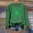thumbnail image 5 of St. Patrick's Day Sweatshirt for Women Decorative Shamrock Heart Shape Graphic Crewneck Long Sleeve Loose Fit Soft Novelty Festive Holiday Pullover Top, 5 of 7