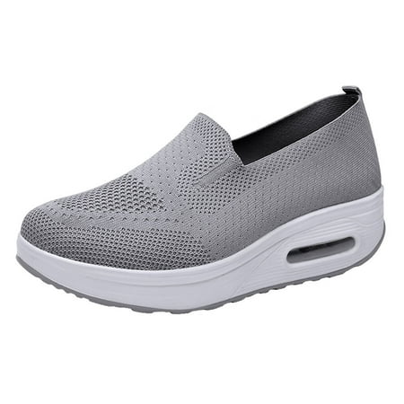 

Mackneog Women Mesh Casual Shoe Thick Bottom Rocking Shoe Student Working Sneaker Gift on Clearance