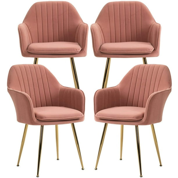 AVAWING Modern Living Dining Room Accent Arm Chairs Set of 4, Velvet