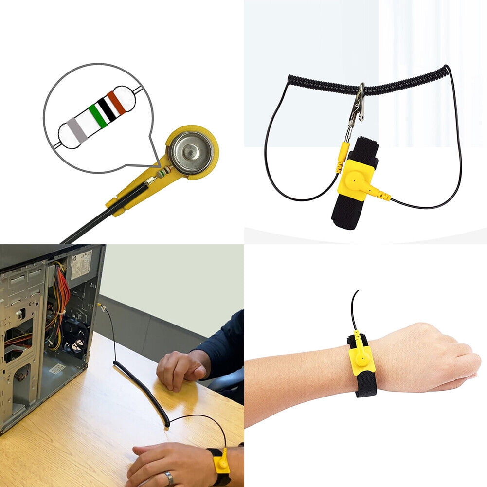 US 2-4 Pack Anti Static ESD Wristband Grounding Alligator Clip ...