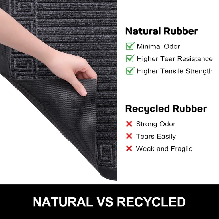 Buganda Outdoor Doormat, Heavy-Duty Rubber, 30x17 In., Grey photo 5