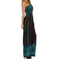 thumbnail image 4 of Sakkas Fleur de Paisley Smocked Tube Top Wide Leg Jumpsuit - Brown - Large, 4 of 4