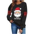 thumbnail image 4 of Christmas Sweatshirts for Womens Long Sleeve Crew Neck Christmas Print Sweatshirt Holiday Long Sleeve Pullover Tops, 4 of 6