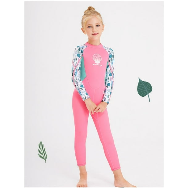 AAMILIFE Neoprene Wetsuit Children Diving Suits Swimwear Girls Long Sleeve  Surfing Swimsuits For Girl Bathing Suit Wetsuits