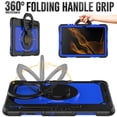 thumbnail image 3 of for Samsung Galaxy Tab S8+ Plus/S7 FE/S7+ Plus Case 12.4 inch, 360 Rotating Shockproof Cover with Stand, Handle, Shoulder Strap (SM-X800/T730/T970), Dark Blue Panel, 3 of 7