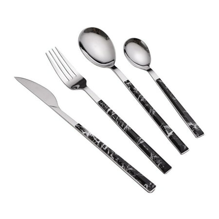 

4Pcs Flatware Rainbow Dinnerware Stainless Steel Tableware Set for Dinner Steak Soup Tea Fork Spoon Knife