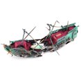 thumbnail image 2 of Flmtop Ornament Seperated Shipwreck Shape Landscape Plastic Broken Boat Aquarium Decoration for Fish Tank Random Color, 2 of 9