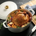 thumbnail image 5 of Tramontina Bestow 7-Quart Enameled Cast Iron Oval Dutch Oven with Lid, Latte with Gold Knob, Oven-Safe, 5 of 7