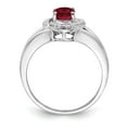 thumbnail image 6 of Auriga Fine Jewelry 925 Sterling Silver Diamond and Ruby Engagement Ring Size 9 for Women, 6 of 7