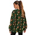 thumbnail image 6 of SCRAWLGOD Christmas Holly Bell Box Star Dark Green Womens Long Sleeve Shirts with Pockets Loose Fitting Fashionable Clothes Fall Casual Crewneck Drop Shoulder Pullover Sweatshirts, XL, 6 of 7