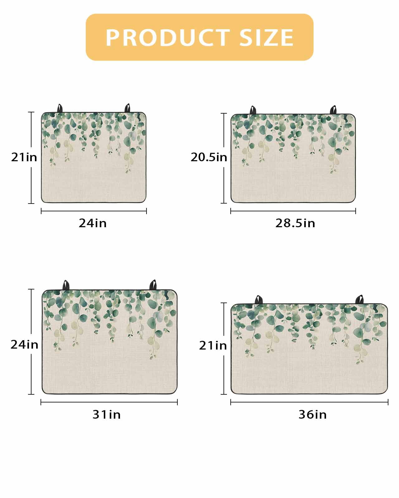 nqOlkjepod Large Induction Cooktop Protector Mat 24"x21", Rustic Leaves Stove Top Covers for Electric Stove, Vintage Spring Botanical Eucalyptus Vines Stove Burner Cover Mats, Glass Top Stove Cover