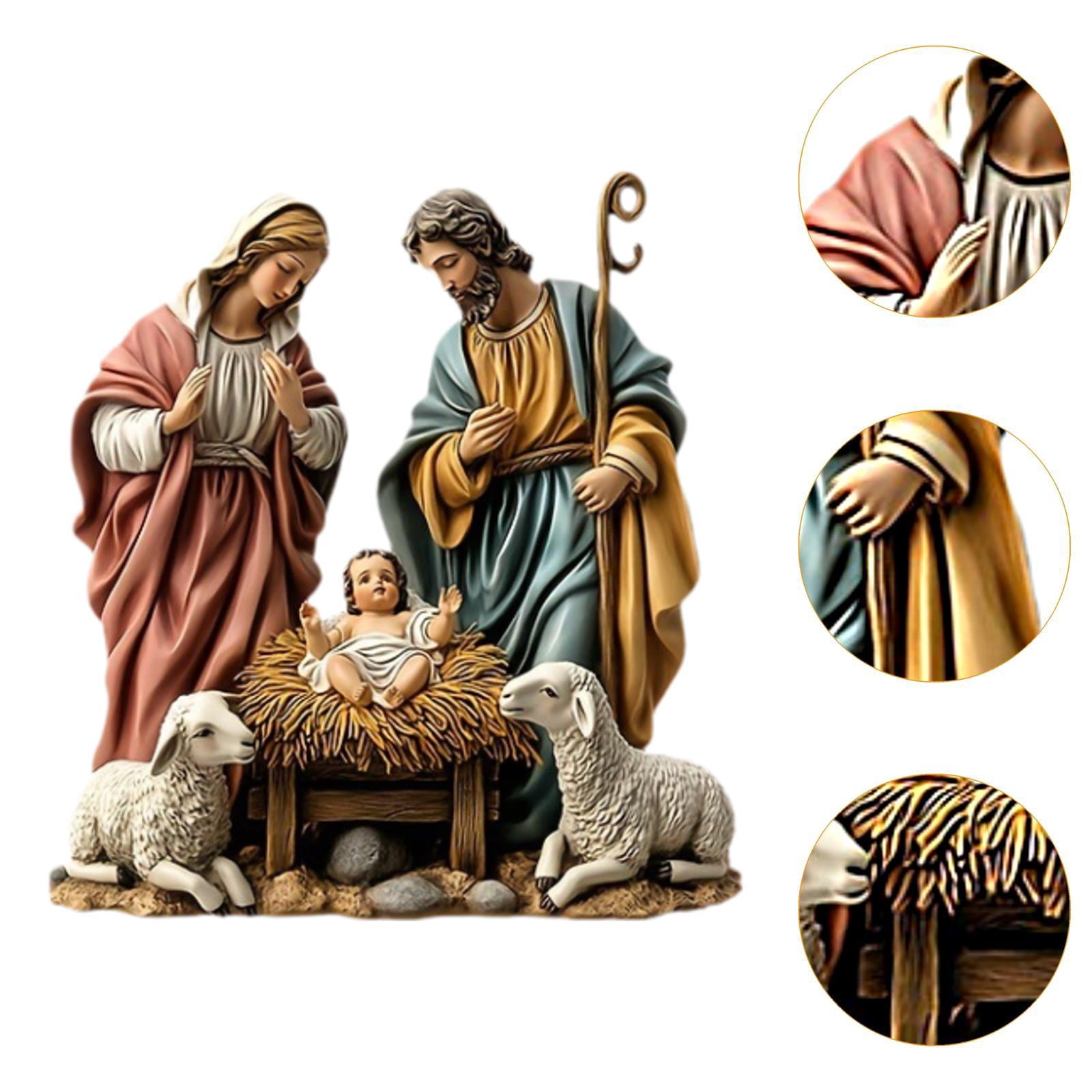 yotijay Christmas Nativity Scene Figurine Birth Ornament of Jesus Desktop Decor Nativity