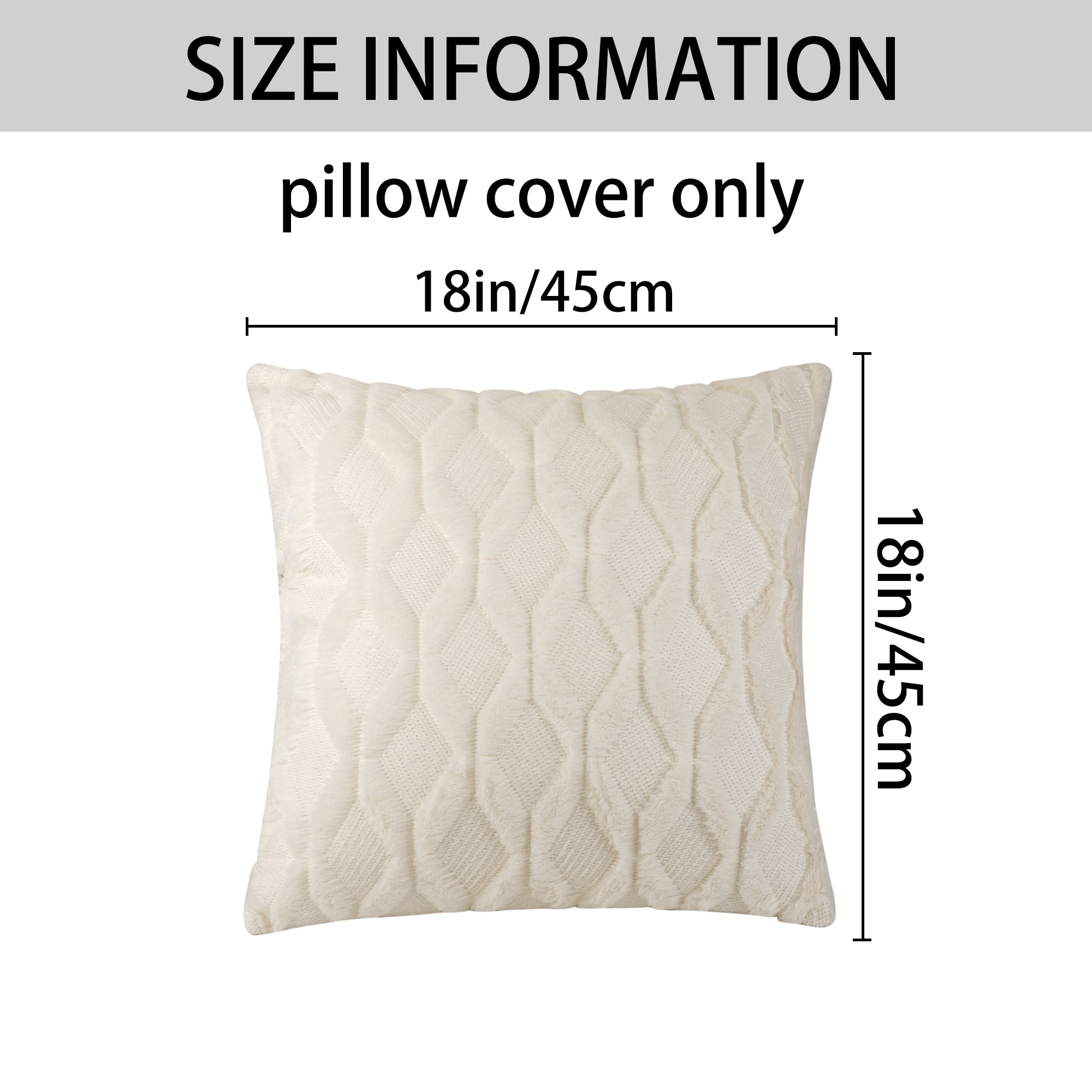 Unique Bargains 4 Pcs Solid Soft Short Plush Pillow Covers Home Decor Apricot 12" x 20"/18" x 18"