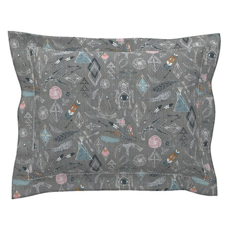 Mid Century Modern Decor - Boho Gypsy Floral Mid Century Modern Nursery Decor Boho Pillow Sham by Roostery