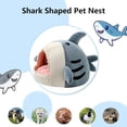 thumbnail image 4 of Nido para mascotas con forma de tiburón, linda casa para perros y gatos, cálida, suave, cómoda, semicerrada, con cojín grueso para las cuatro estaciones, 4 of 8