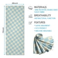 thumbnail image 2 of Light Blue and Cream Checkered Pattern Hot Yoga Mat Towel Non Slip for Hot Yoga - Quick-Drying Yoga Mat Cover with 4 Corner Pockets with Travel Bag - Hot Yoga Towel Non Slip 70"x26", 2 of 6