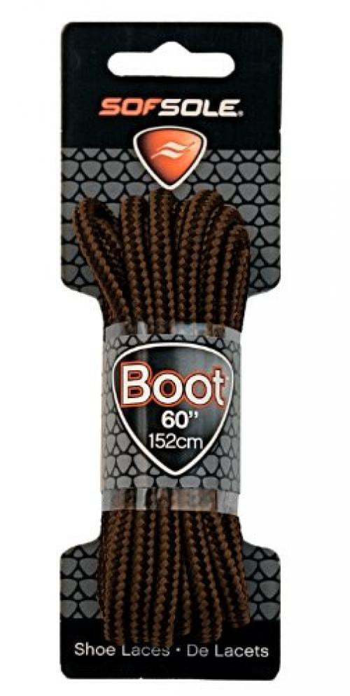 Black / Tan SofSole Round Boot Lace 72" / 183 cm 