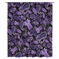 thumbnail image 2 of Boho Purple Floral Sheer Curtains 45" Long, Farmhouse Botanical Vintage Paisley Flower Light Filering Curtains, Breathable Simi Curtain Privacy Drapes for Kitchen Bathroom Small Window Treatment, 2 of 9