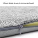 thumbnail image 5 of Cojín antideslizante para silla de comedor de 34 cm | Cojín de lino con relleno de esponja | Comodidad ergonómica para casa, cocina, oficina y coche | Gris claro y azul cielo, 5 of 5
