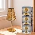 thumbnail image 4 of Linnome Vintage Metal Table Lamp Bedside Night Light Ambient Crystal Table Lamp Rechargeable Touch Lamp Gold#03, 4 of 6