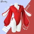 thumbnail image 4 of KORURACLUB Cosplay Sexy Outfit Cosplay Lingerie for Women Animal Costumes Long Sleeve Zipper Hooded Neck Bodysuit, 4 of 5