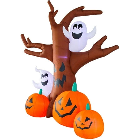 8 Ft Halloween Inflatable Dead Tree with Ghosts Pumpkins Decoration ...