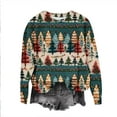 thumbnail image 2 of Tdoqot Christmas Sweatshirts for Women Plus Size Casual Winter Shirts Long Sleeve Cute Crew Neck 3D Print Gift Tops Green Size 3XL, 2 of 6