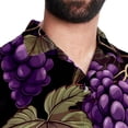 thumbnail image 5 of Grape Men's Casual Printed Button Down Short Sleeve Spread Collar Beach Shirts for Summer, Unisex, 5 of 6