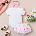 thumbnail image 4 of NIEWTR Newborn Infant Baby Girl Clothes Romper Shorts Set Floral Summer Outfits Cute Baby Girl Clothing 0-18 Months 3pcs Short Set（Z4-White,6-9 Months), 4 of 8