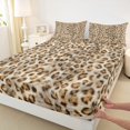 thumbnail image 3 of Homewish Teens Leopard Cheetah Print 4 Pieces Queen Sheet Sets,Abstract Geometric Ultra Soft Flat Sheet,Animal Print Queen Fitted Sheet,Luxury Bedroom Decor, 3 of 7