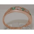 thumbnail image 3 of LBG 10k Rose Gold Natural Diamond & Emerald Womens Eternity Ring - 7.5 (0.16 cttw, H-I Color, I2-I3 Clarity), 3 of 5