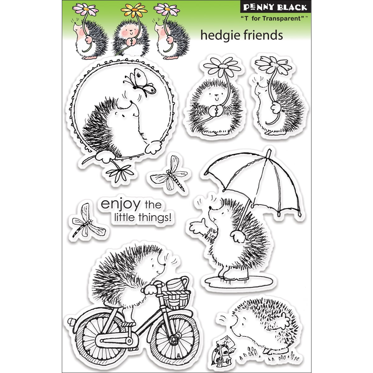 Clear Stamps Friends Rubber 5inch x 75inch Penny Black Clr Stmp Grdn Frnds 