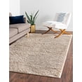 thumbnail image 6 of Unique Loom Everyday Shag Collection Area Rug - Solid (3' 3" x 5' 3" Rectangle Taupe), 6 of 6