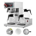 thumbnail image 1 of KFFKFF 12 Cups Commercial Drip Coffee Maker, Coffee Maker Machine with 3 Glass Carafes and 3 Warmer Plates, Stainless Steel Pour Over Coffee Brewer for Restaurant, Office, Cafe, 1 of 9